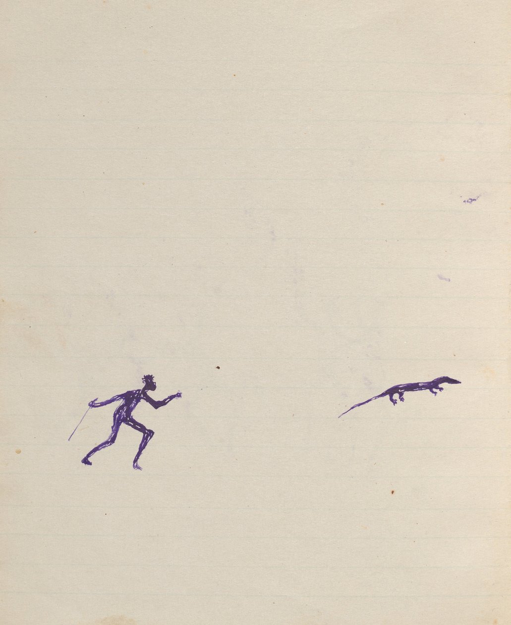Kwatkwat people - (Aboriginal hunting goanna) Sketchbook mainly of activities of Aboriginals and Whites by Tommy McRae