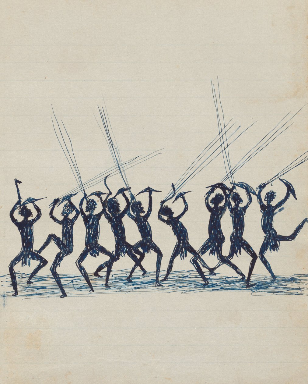Kwatkwat people - (Aboriginals fighting) Sketchbook mainly of activities of Aboriginals and Whites by Tommy McRae