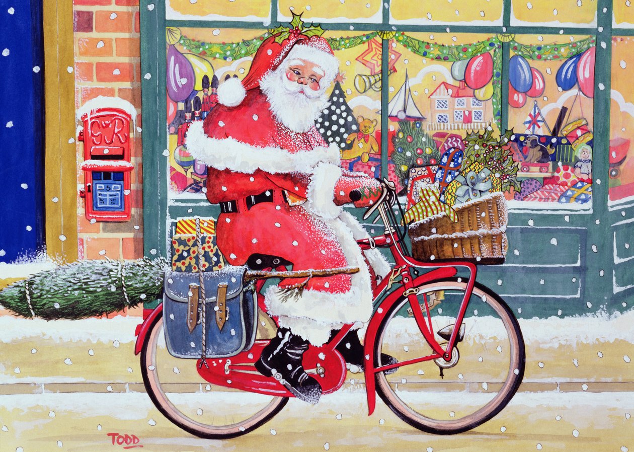 Father Christmas on a Bicycle by Tony Todd