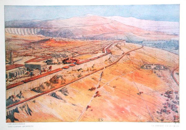 A terrace overlooking a valley, designed by Tony Garnier from 