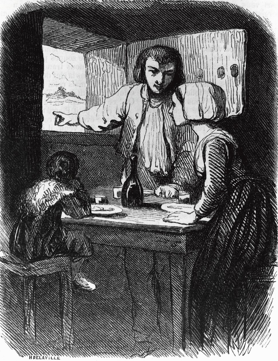 Illustration for La Mare au Diable, novel by George Sand by Tony Johannot