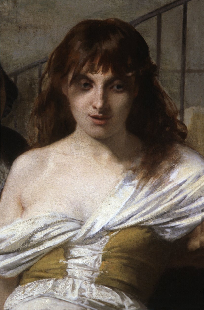 A Mad Woman (detail of Philippe Pinel Delivers the Insane at La Salpetriere) by Tony Robert Fleury