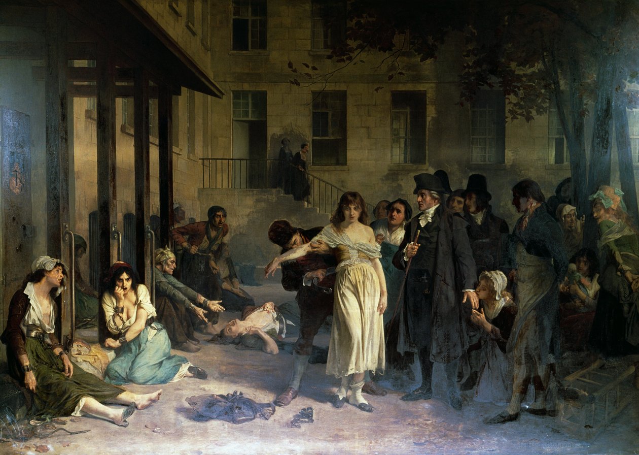 Psychiatrist Philippe Pinel (1745-1826) Releasing Insane from Their Chains at Salpetriere Asylum in Paris in 1795 by Tony Robert Fleury