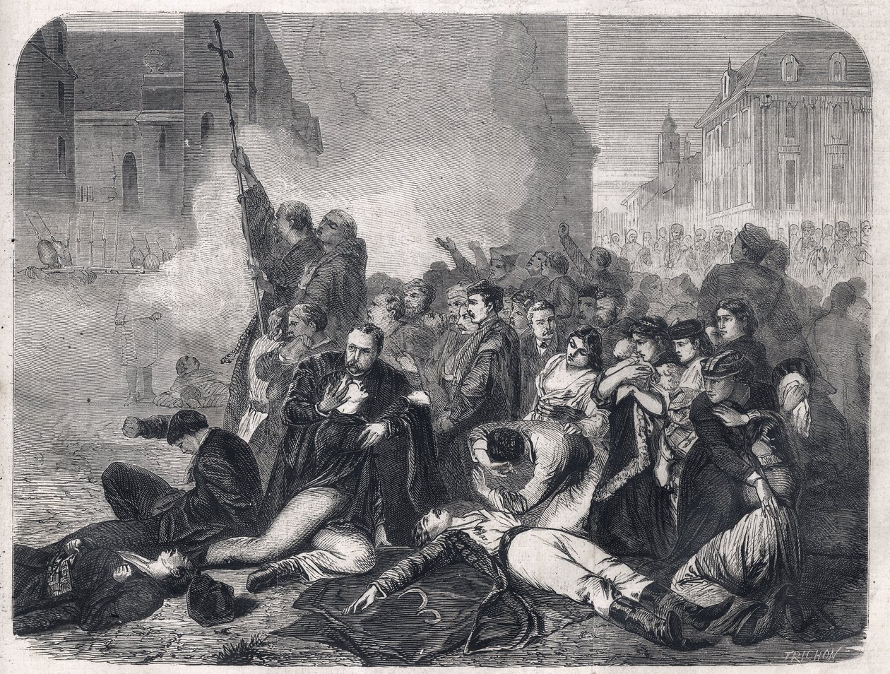 The Massacre of Civilians in Castle Square, Warsaw, on April 8th by Tony Robert Fleury