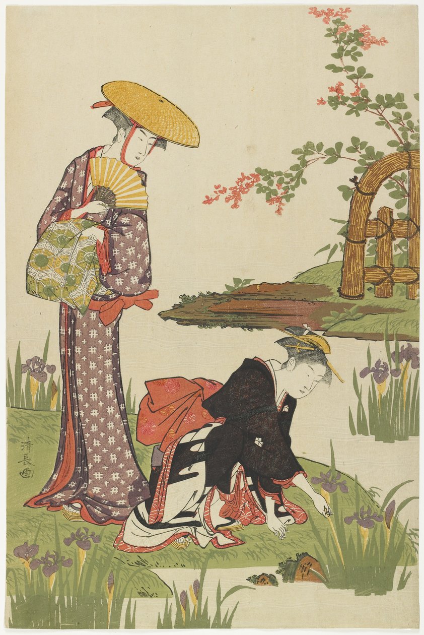 Women by an Iris Pond, 1785 by Torii Kiyonaga
