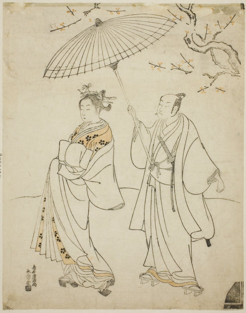 The Actors Ichikawa Komazo I and Nakamura Matsue I by Torii Kiyomitsu I