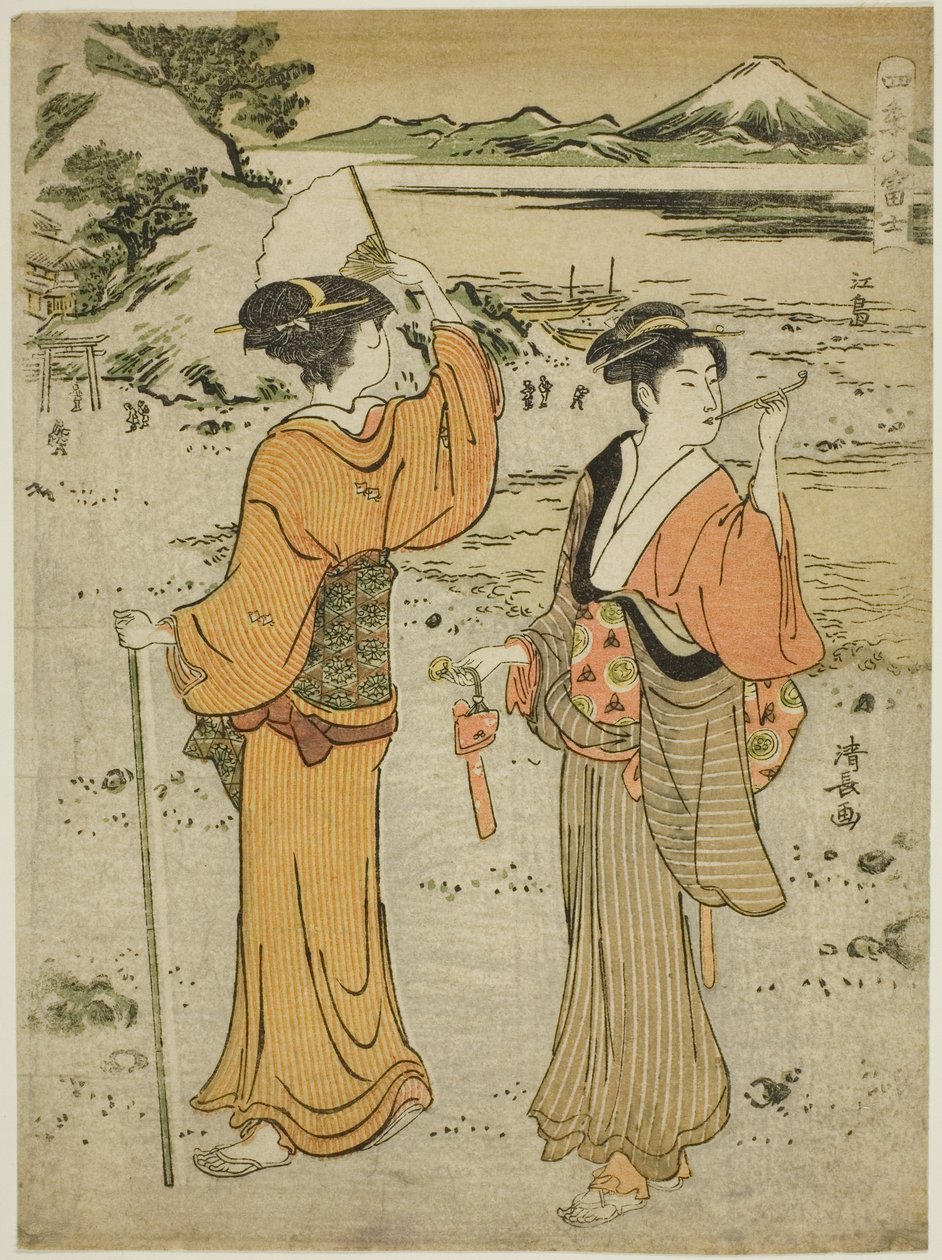 Enoshima, from the series "Mount Fuji in the Four Seasons" by Torii Kiyonaga