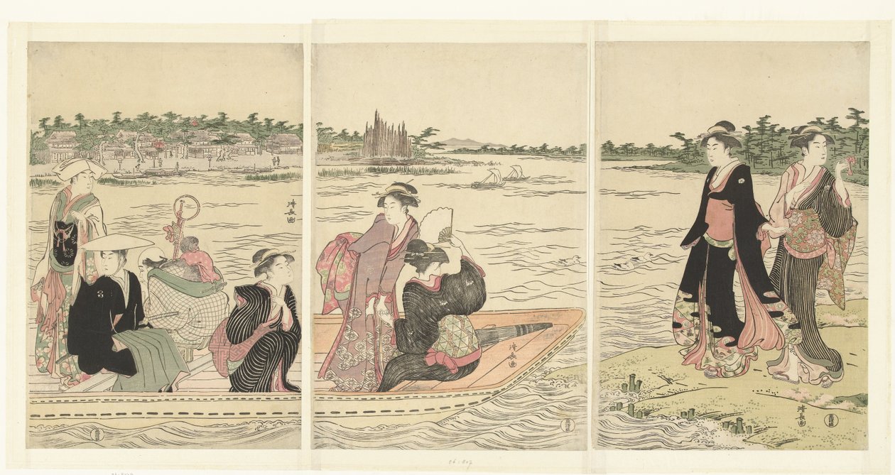 Ferry on the Sumida River by Torii Kiyonaga