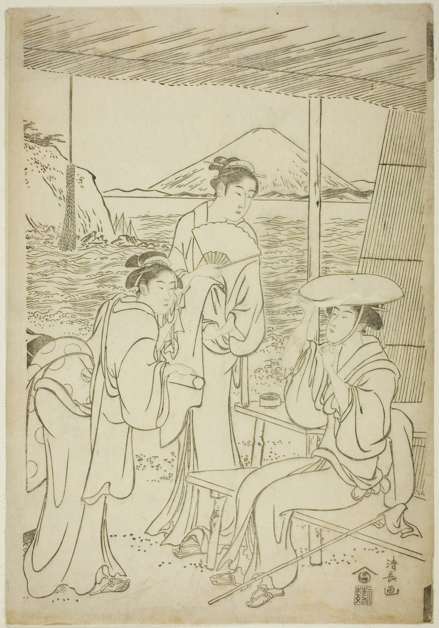 Visitors to Enoshima by Torii Kiyonaga