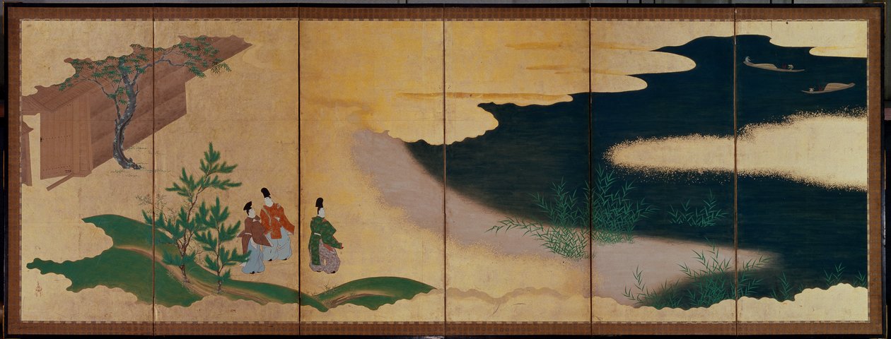 Six-Fold Screen Depicting Tales of Ise by Tosa Mitsuoki