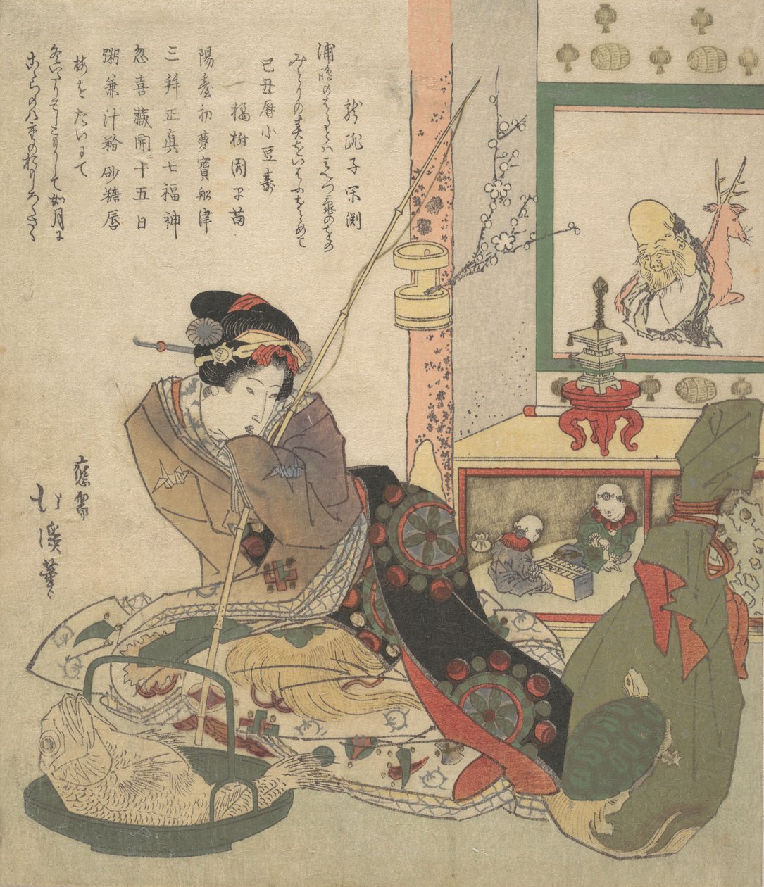Bijin Urashima and the Seven Fortune Beings Shichi-fuku-jin by Totoya Hokkei