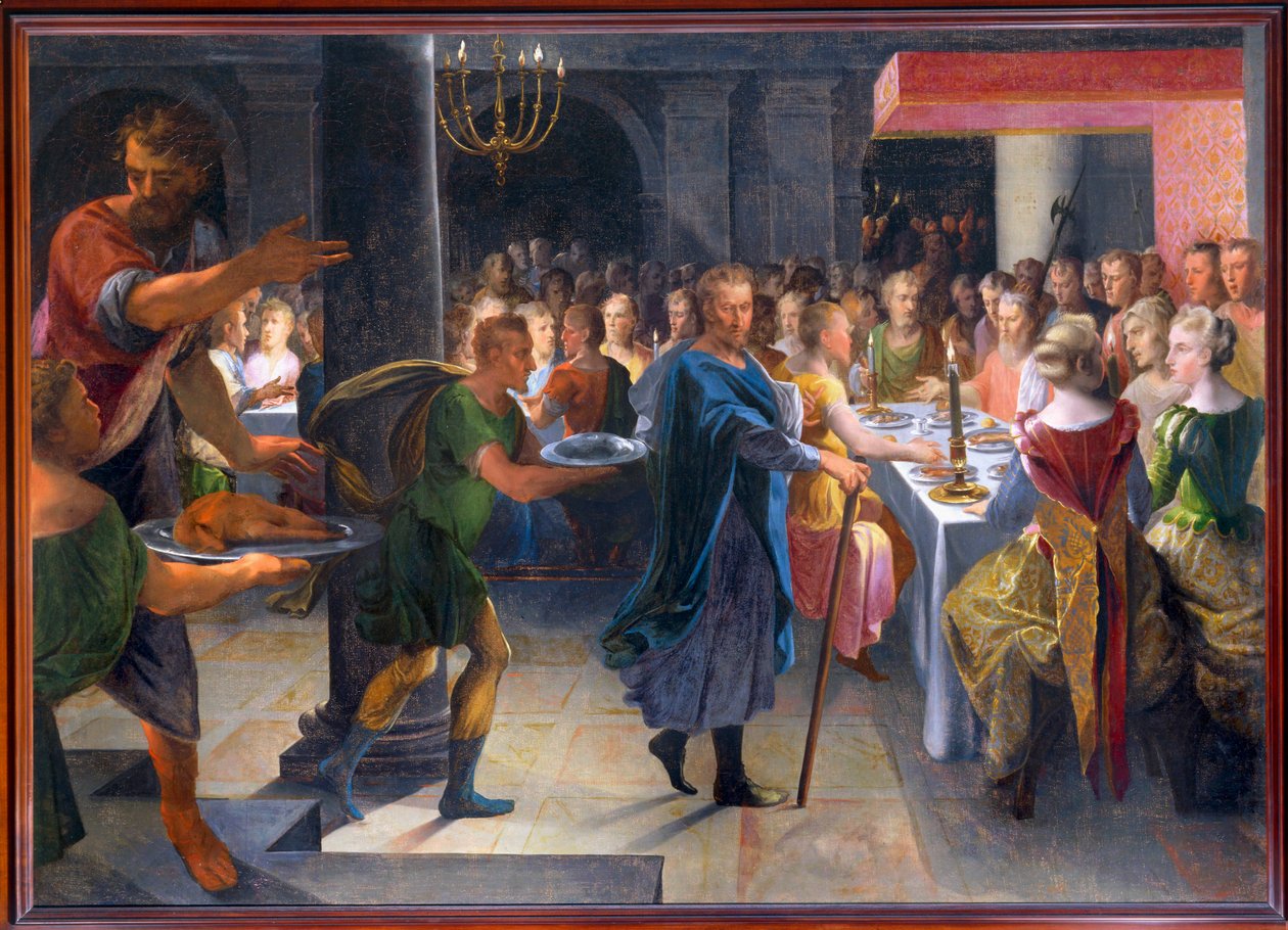 Dice offering a banquet to Francus, c.1594-1602 by Toussaint Dubreuil