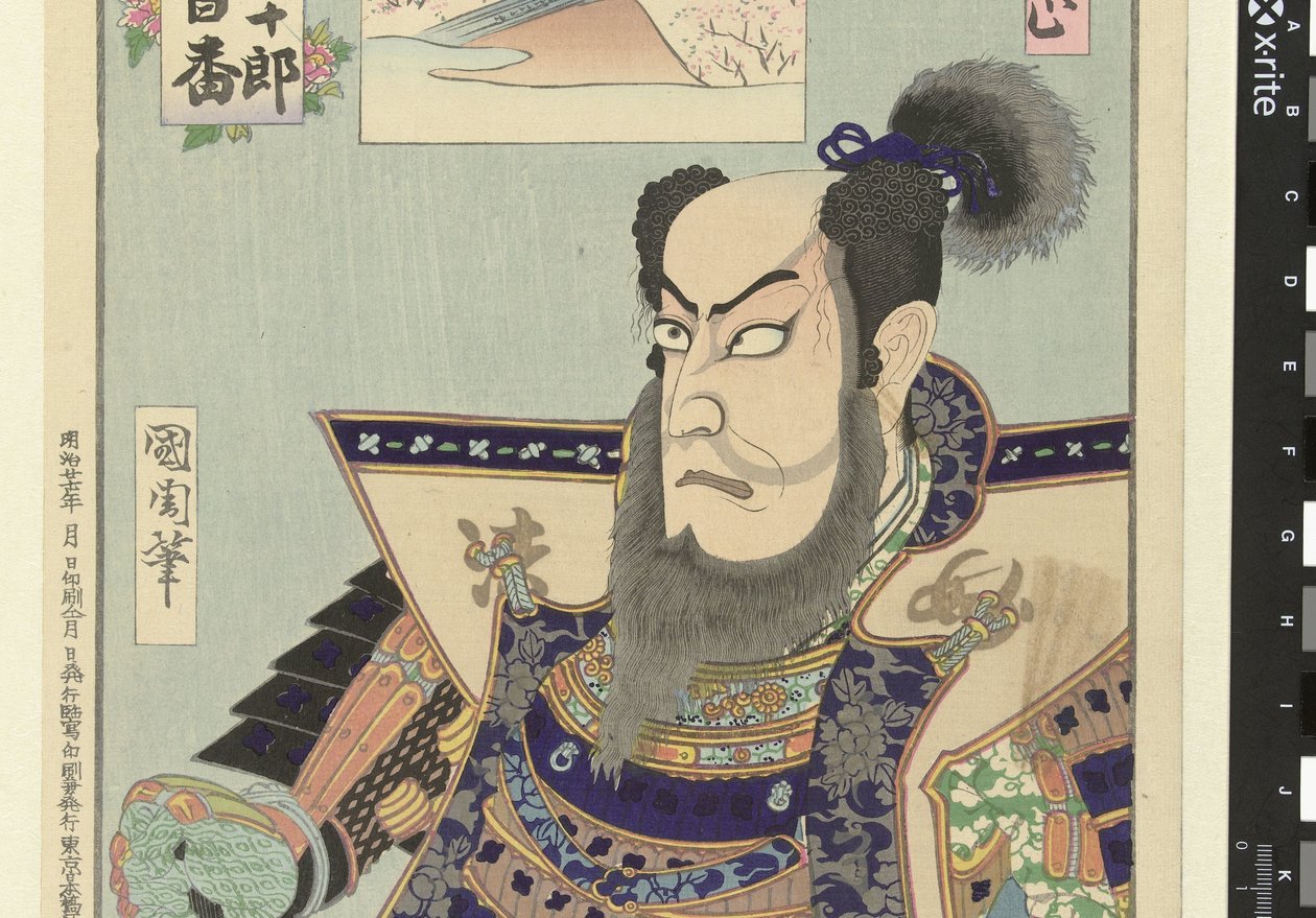 Ichikawa Danjuro IX as Kato Kiyomasa (Hundred Roles of Ichikawa Danjuro IX) by Toyohara Kunichika