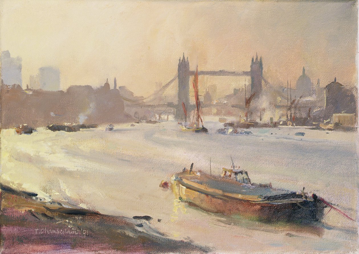 Autumn Afternoon, Pool of London, 1991 by Trevor Chamberlain