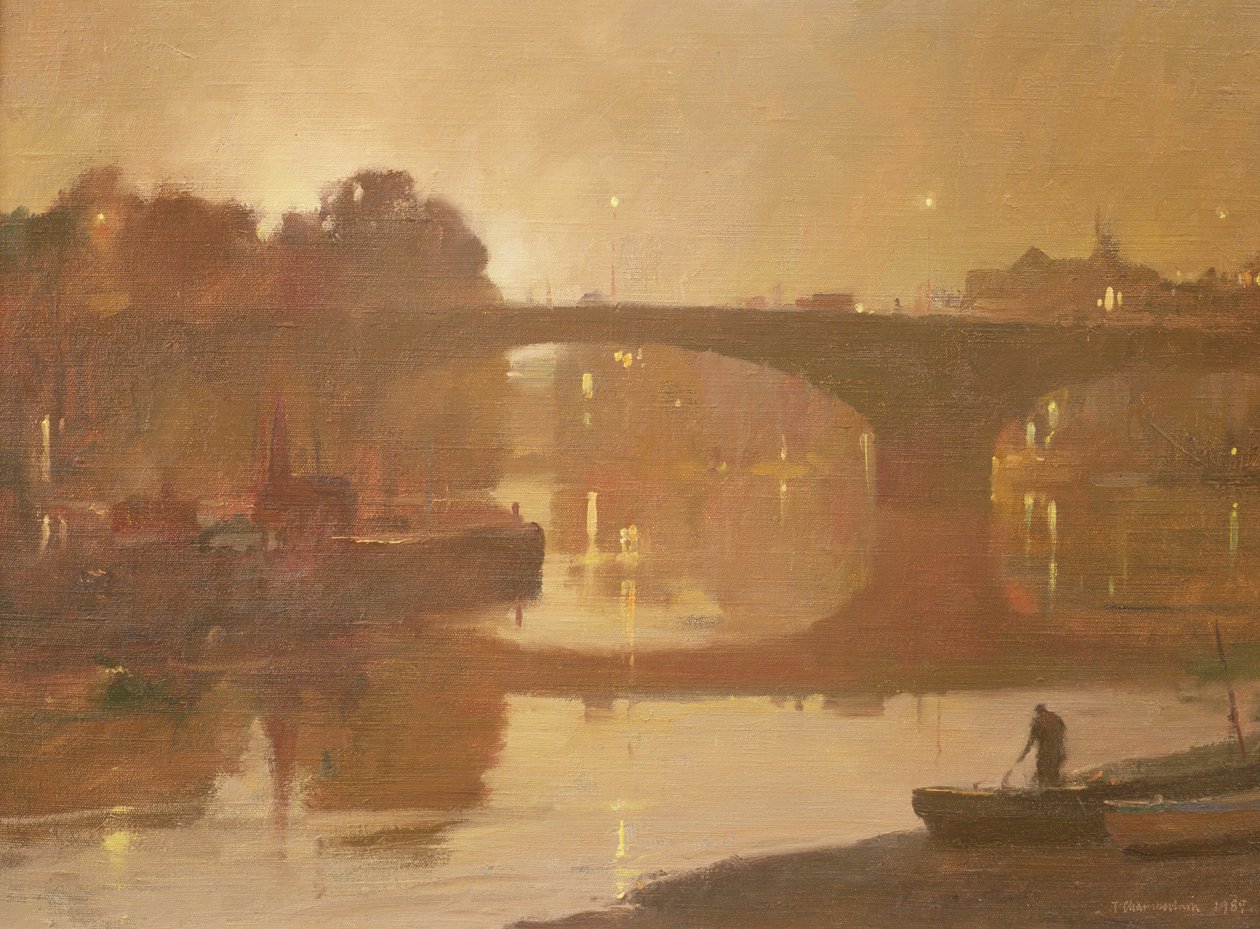 Night, Kew Bridge, 1989 by Trevor Chamberlain