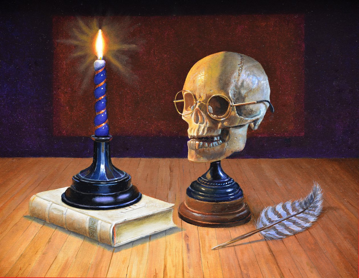 Candle and Skull, 2020 by Trevor Neal