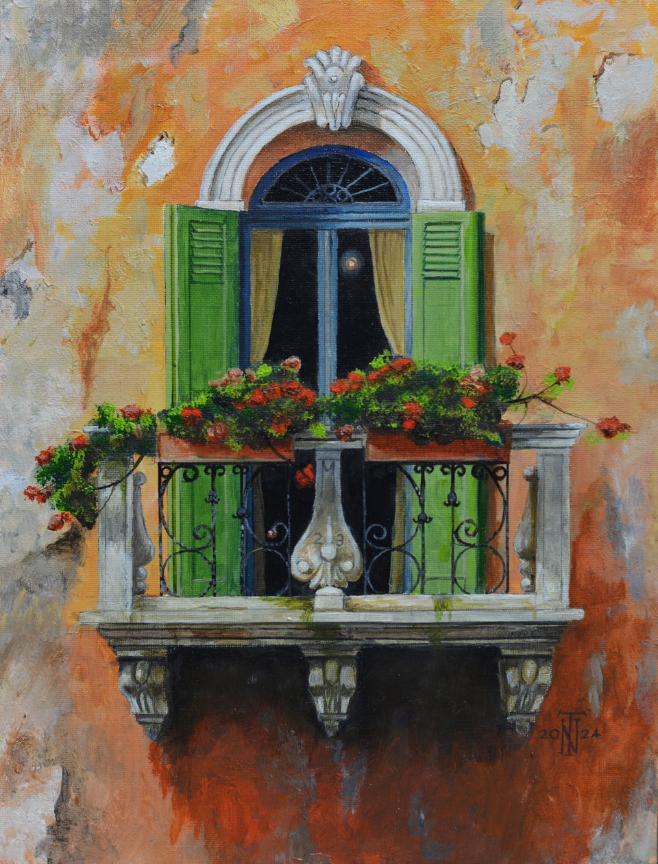 French Balcony, Aix-en-Provence, France, 2024 by Trevor Neal