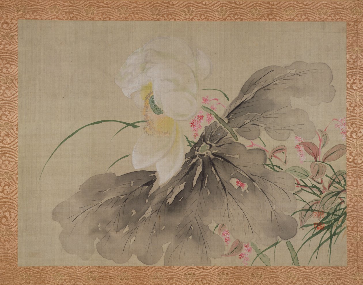 Peony Tree and Japanese Crab Apple Tree with Blossom, 1851 by Tsubaki Chinzan