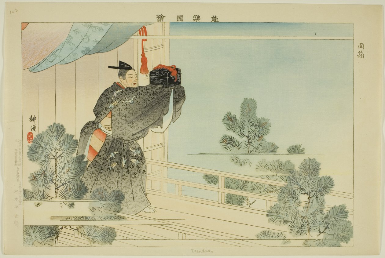 Mentako, from the Series "Pictures of No Performances (Nogaku Zue)" by Tsukioka Kogyo