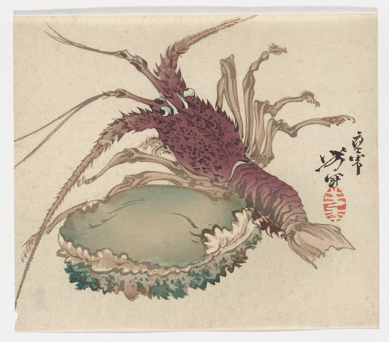 Lobster and Abalone by Tsukioka Yoshitoshi