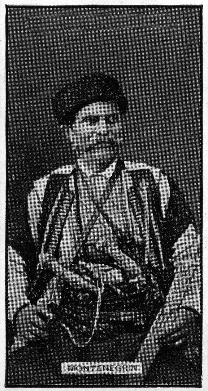 A Montenegrin man, from a late 19th century photograph by Turkish Photographer