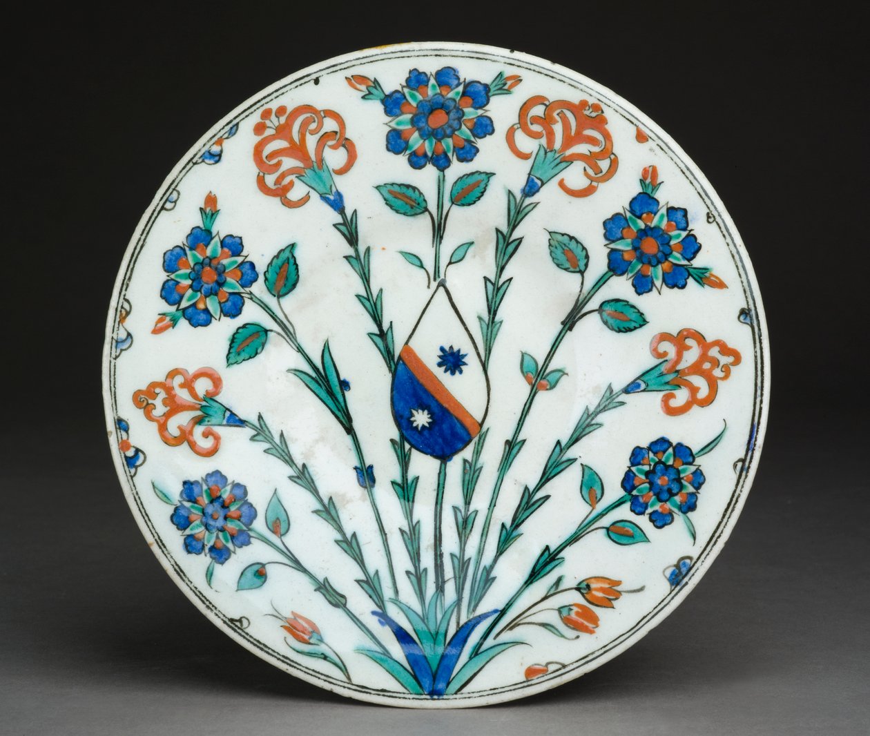 Dish with European coat of arms, Iznik ware, Turkish by Turkish School