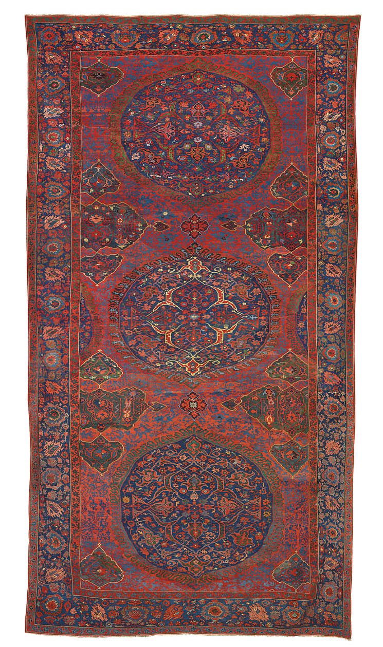 Large Triple Medallion Ushak Carpet, West Anatolia by Turkish School