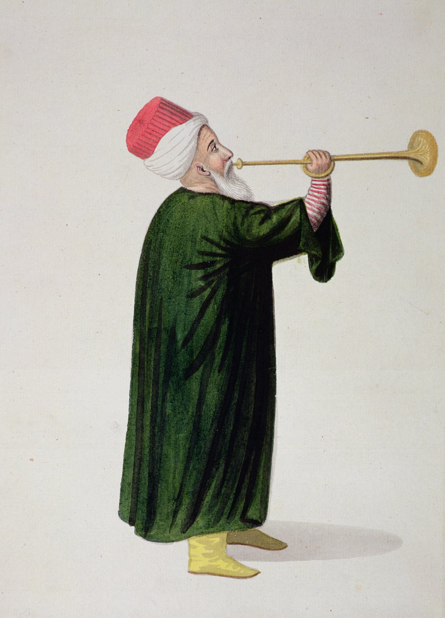 Official Trumpeter of the Janissary Military Band, Ottoman period, third quarter of 18th century by Turkish School