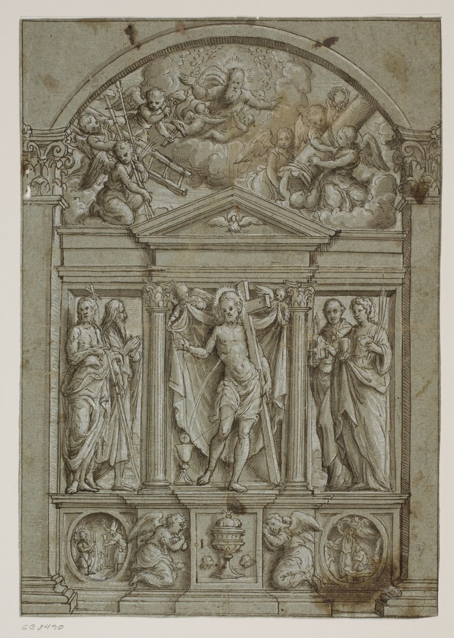 Design for an Elaborate Wall Above a Tabernacle by Ubekendt
