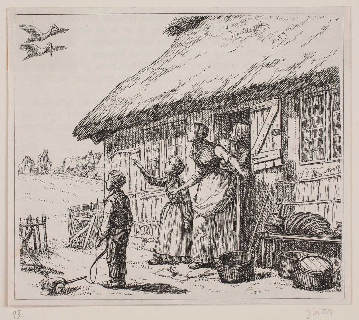 Illustration for "The Stork Has Come", poem by Gotfred Rode by Ubekendt