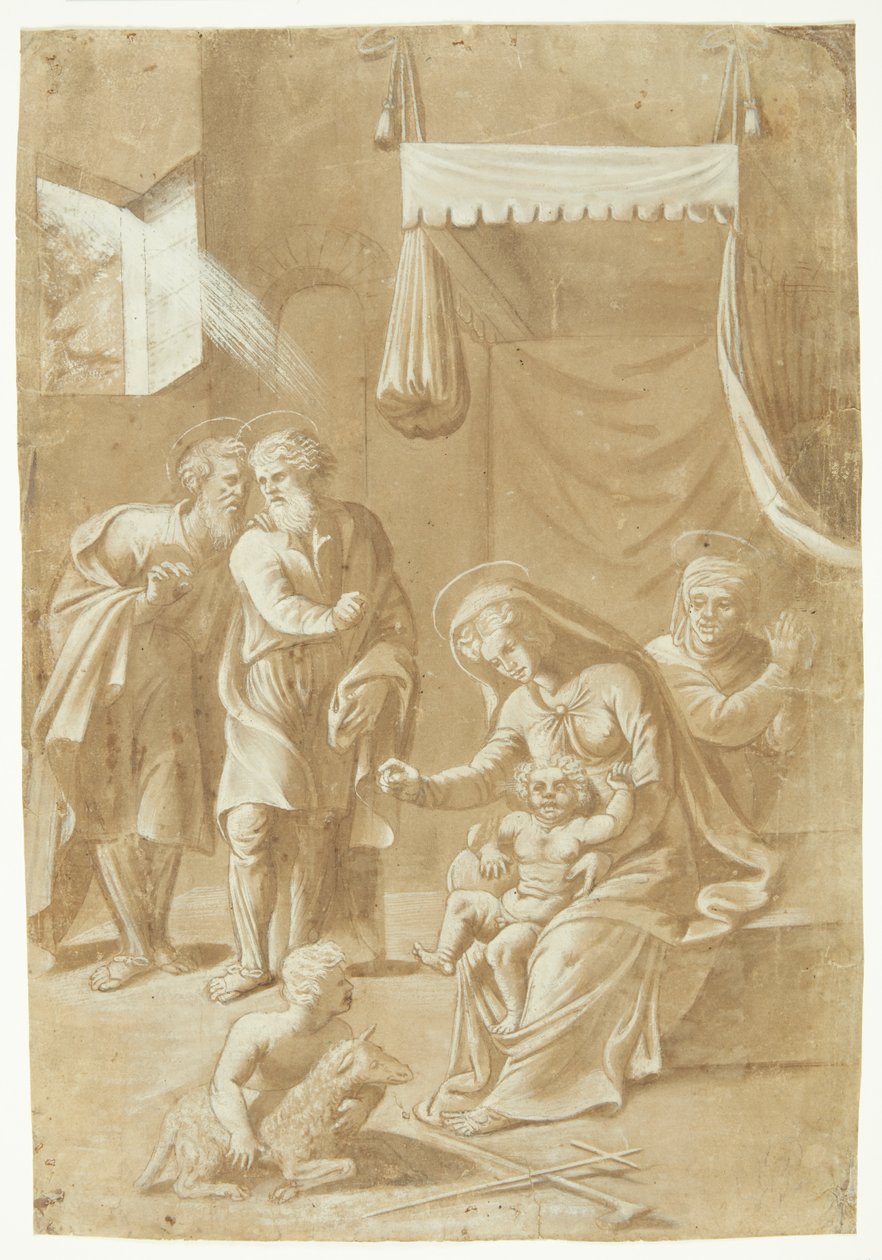 Mary with the Christ Child, John the Baptist, Elizabeth, Joseph, and Zechariah by Ubekendt