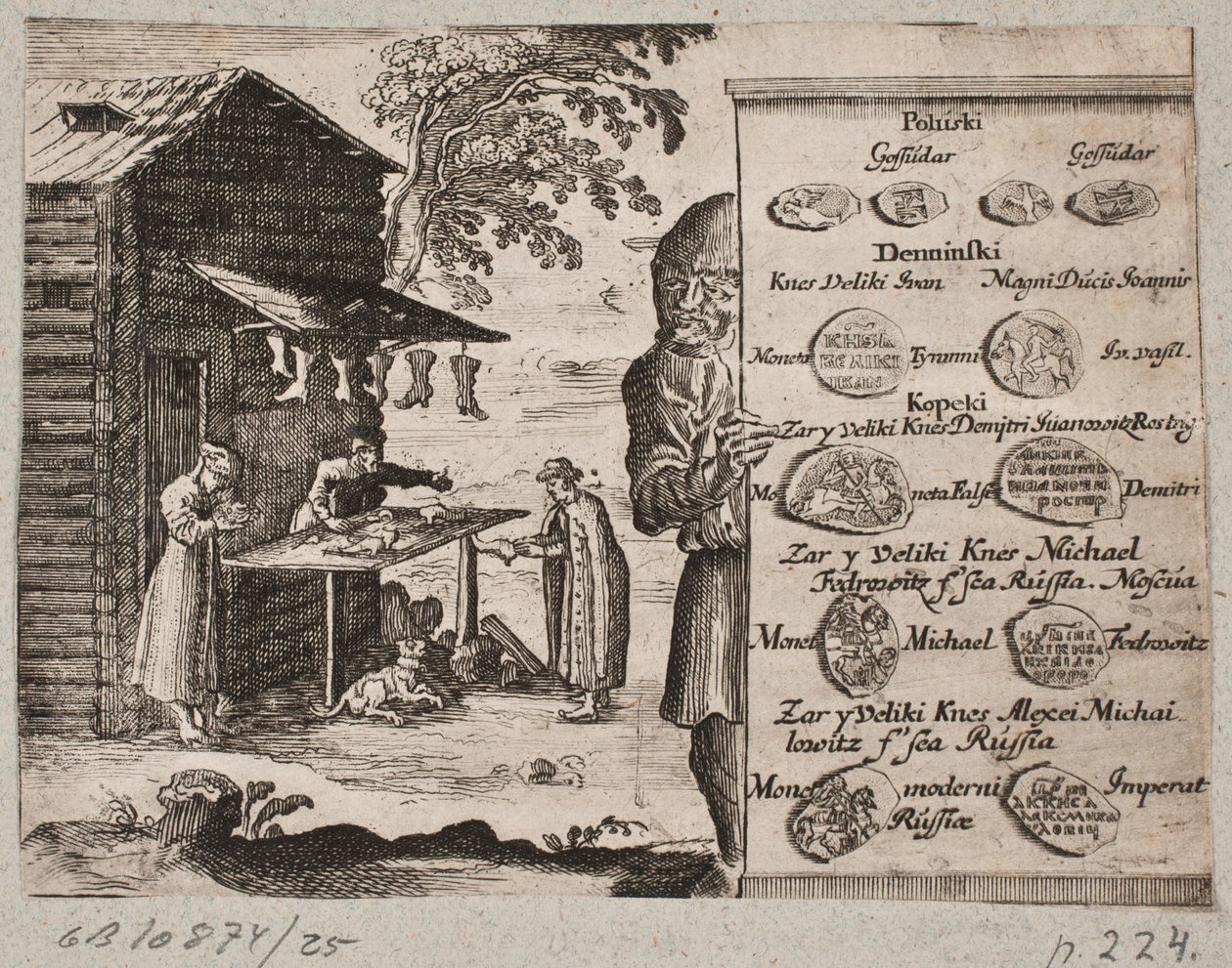 Overview of Russian Coinage. In the Background a Russian Shoemaker by Ubekendt
