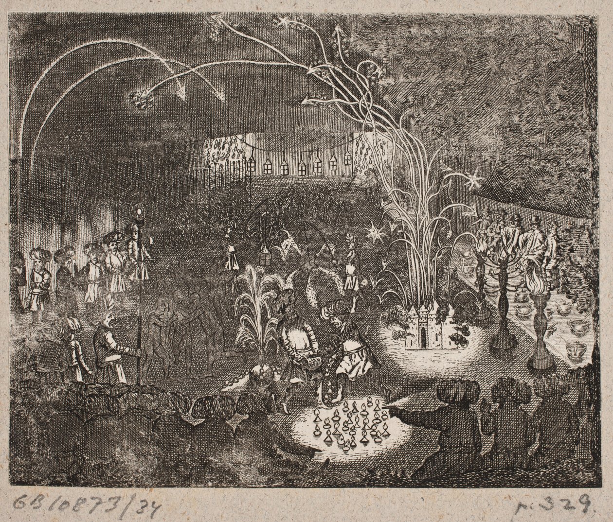 Persian Banquet with Fireworks by Ubekendt