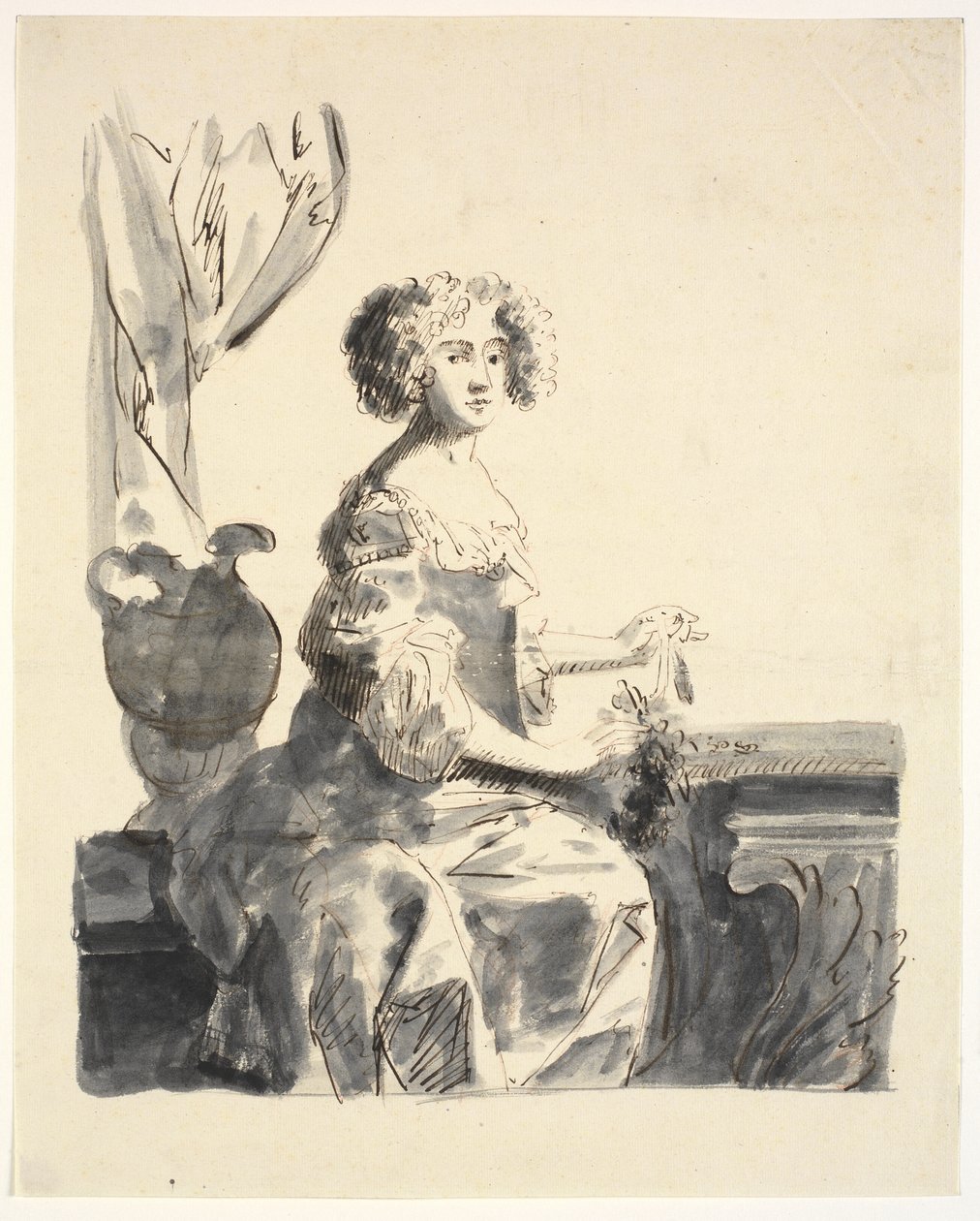 Portrait of a Lady, Seated, Half Figure by Ubekendt
