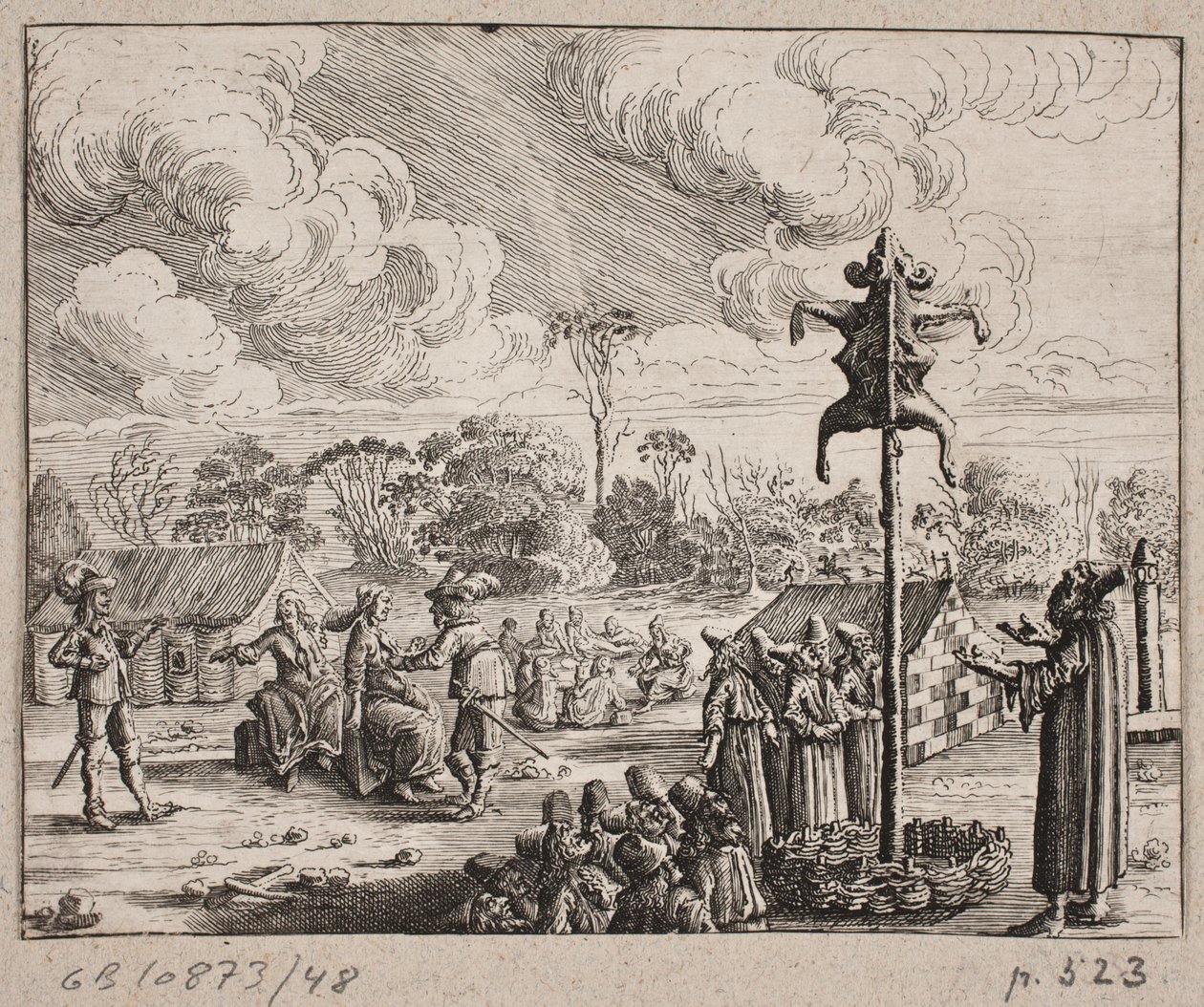 Altar with a sacrificed ram, surrounded by Muslim men by Ubekendt
