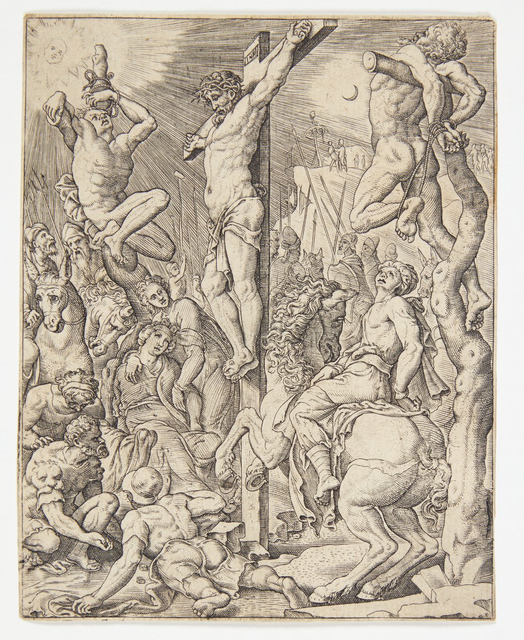 The Death of Christ on the Cross by Ubekendt efter Dirck Volckertsz. Coornhert efter Maarten van Heemskerck