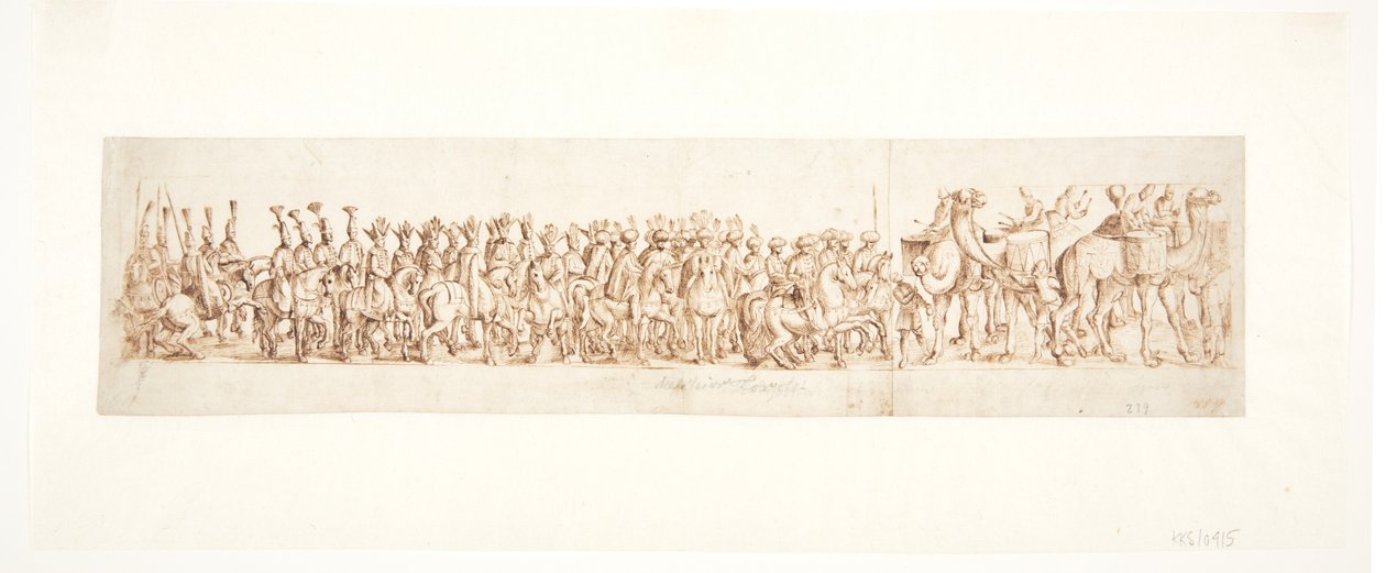 Oriental Procession with Dromedaries by Ubekendt efter Lorck