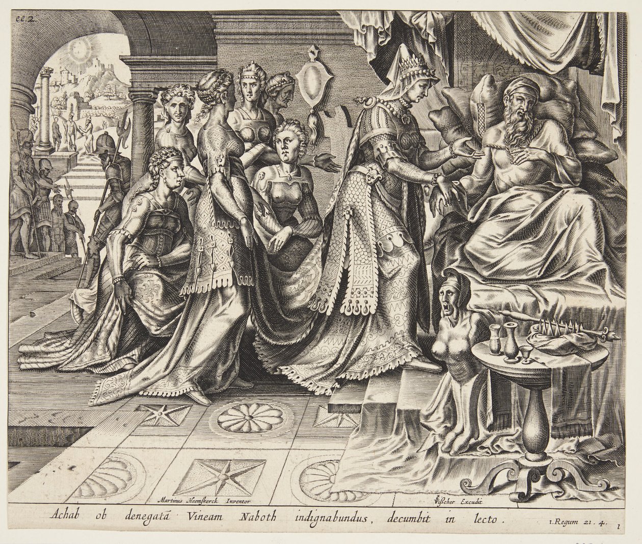 Jezebel Promising Ahab the Vineyard of Naboth by Ubekendt hollandsk første halvdel af 1600 tallet