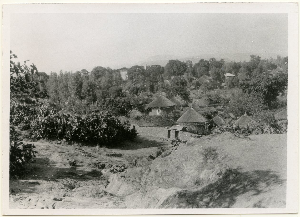 Ethiopian Village with Circular, Thatched Homes, Axum, Ethiopia by Ugo Monneret de Villard