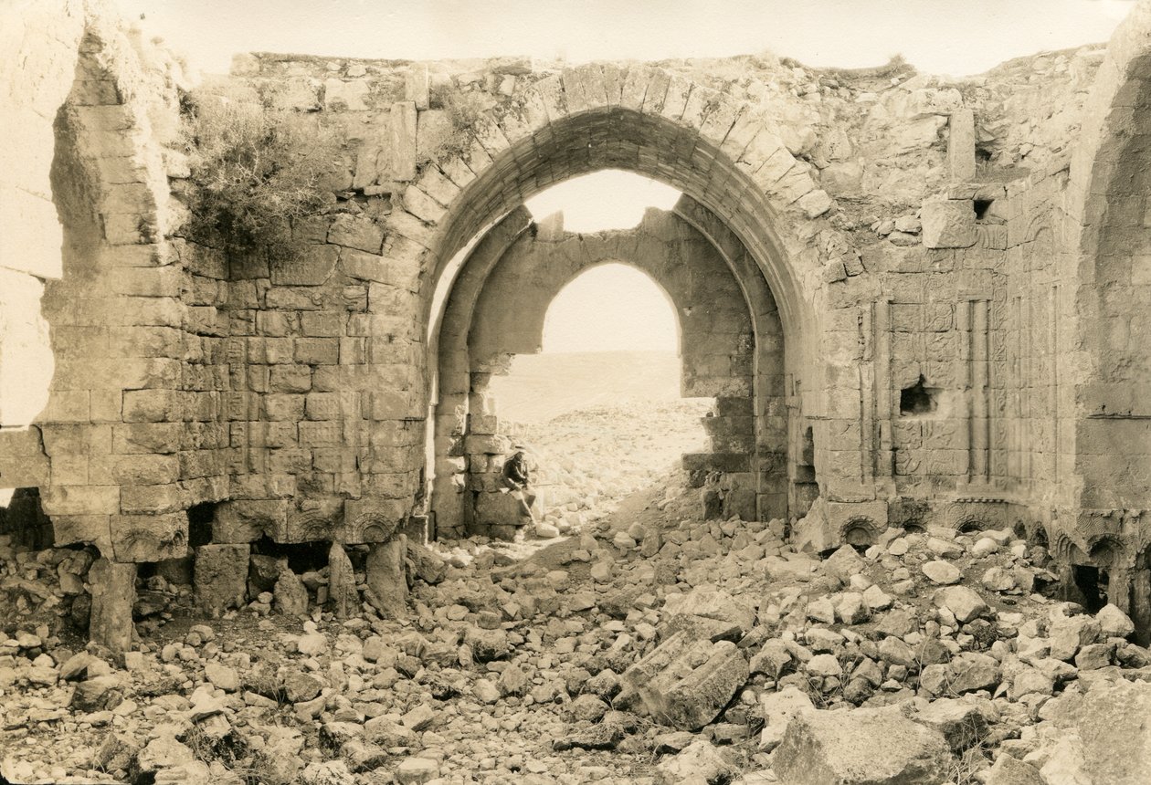 Interior of Byzantine Basilica, Amman, Jordan, circa 1920 by Ugo Monneret de Villard