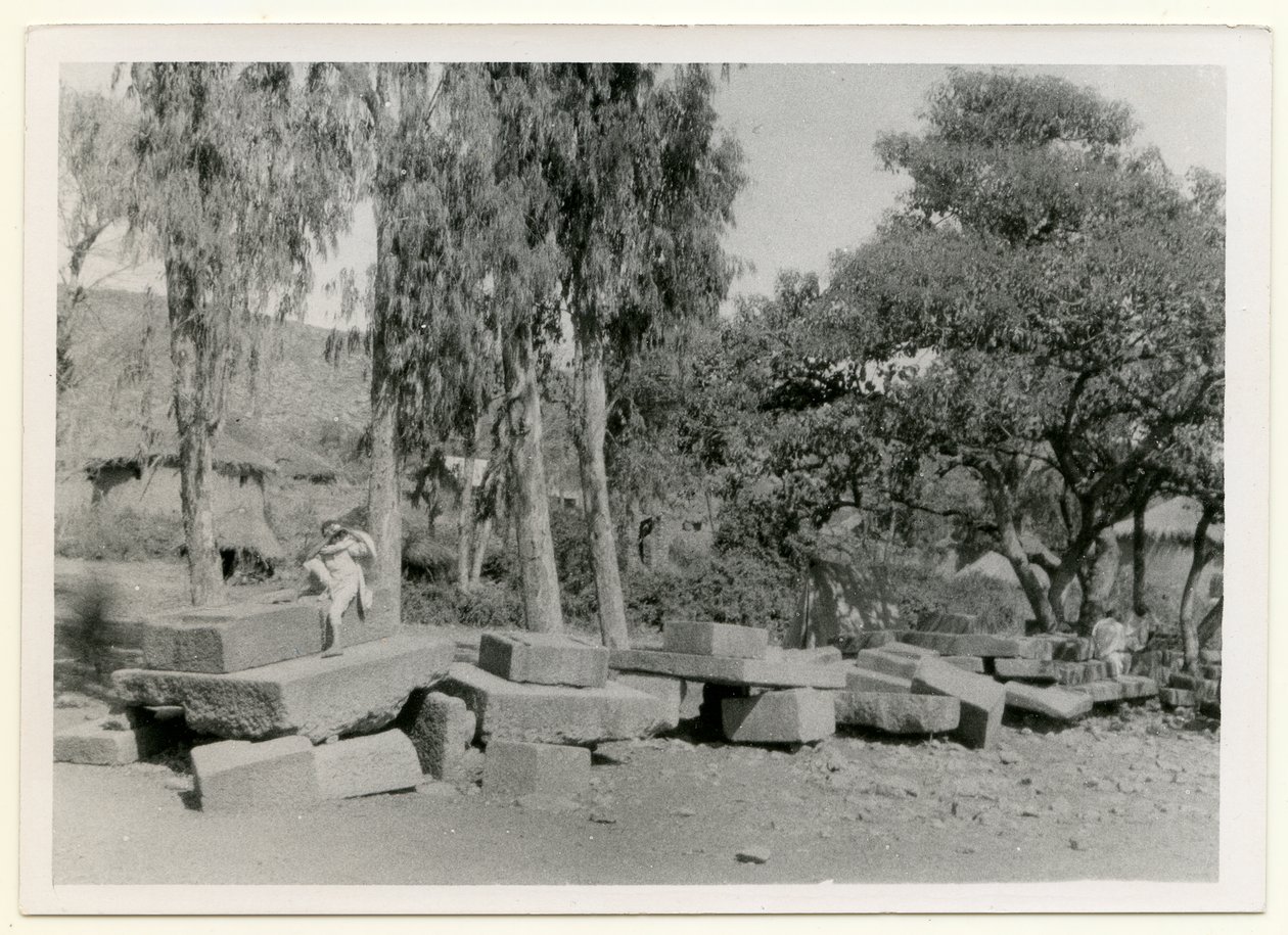 Remains of stone platforms, also known as King Thrones, Axum, Ethiopia by Ugo Monneret de Villard