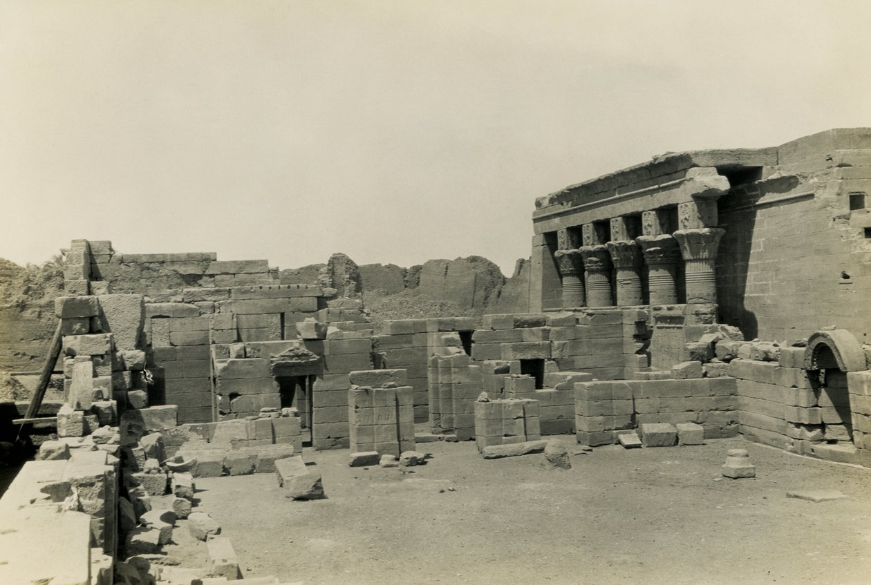 Ruins of Coptic Church near Hathor Temple, Dendera, Egypt by Ugo Monneret de Villard