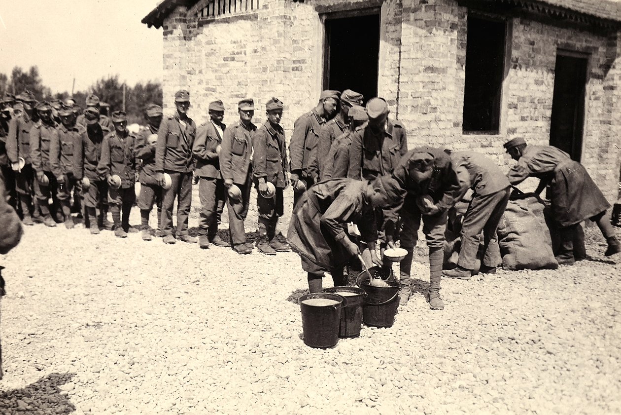 Austrian prisoners in Bagnaria Arsa, Udine, Italy, 02/04/1916 by Ugo Ojetti