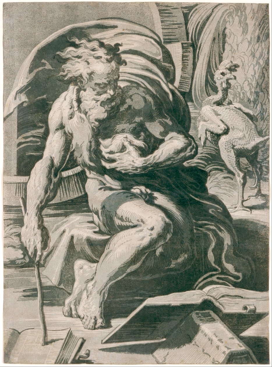 Diogenes, after Parmigianino by Ugo da Carpi