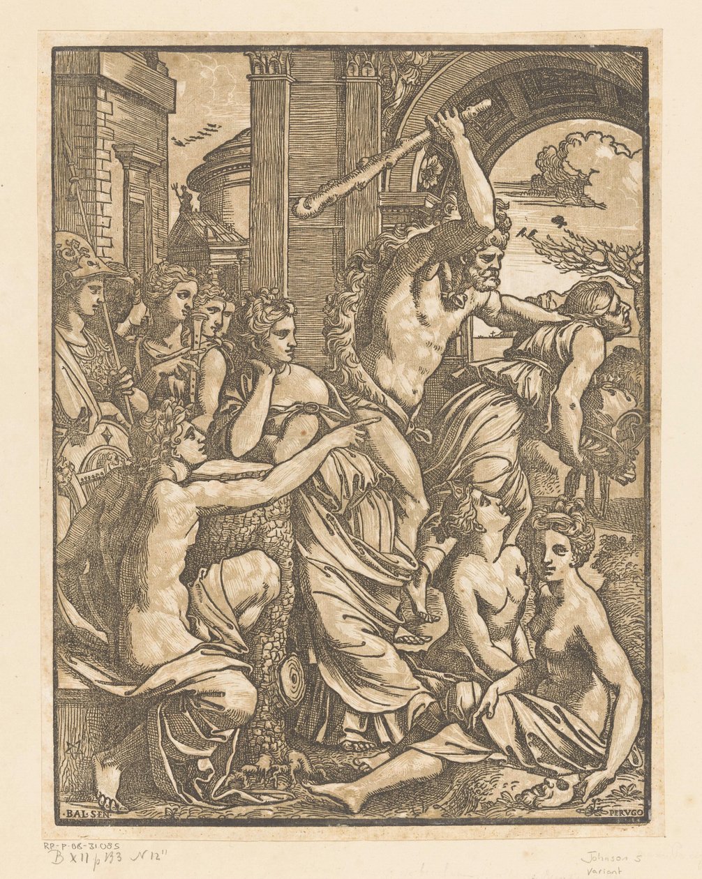 Greed Driven from the Temple of the Muses by Ugo da Carpi