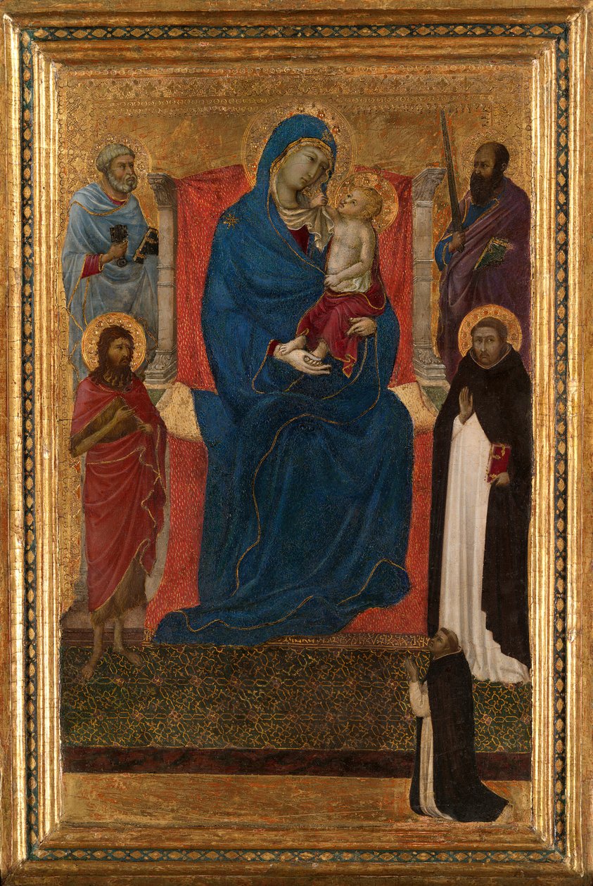 Virgin and Child Enthroned with Saints Peter, Paul, John the Baptist, and Dominic and a Dominican by Ugolino da Siena