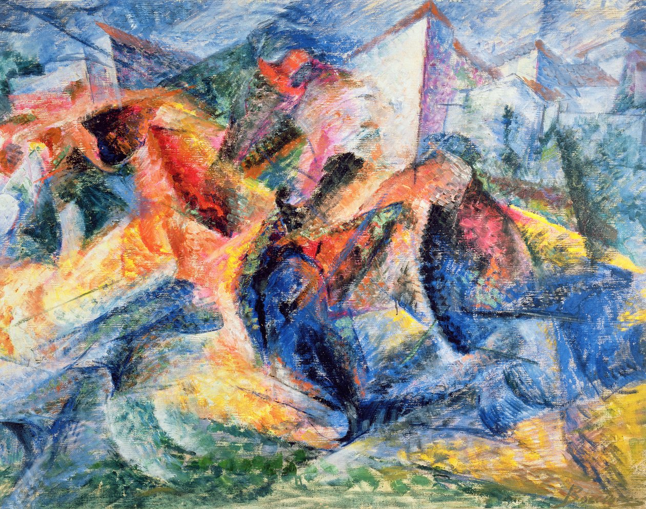 Horse and Rider and Buildings, 1914 by Umberto Boccioni