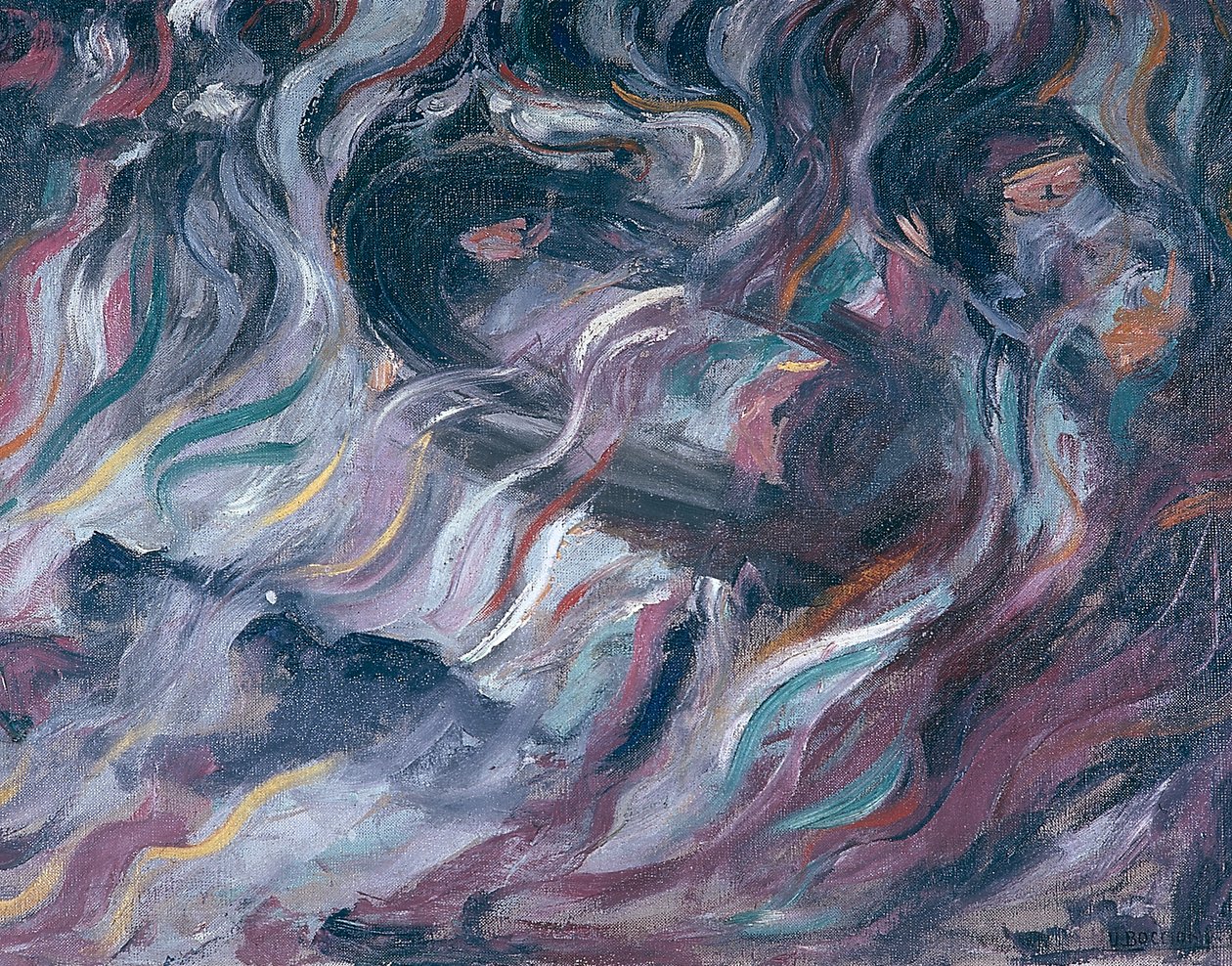 Uncertainties I. The Farewells (triptych) 1911 by Umberto Boccioni