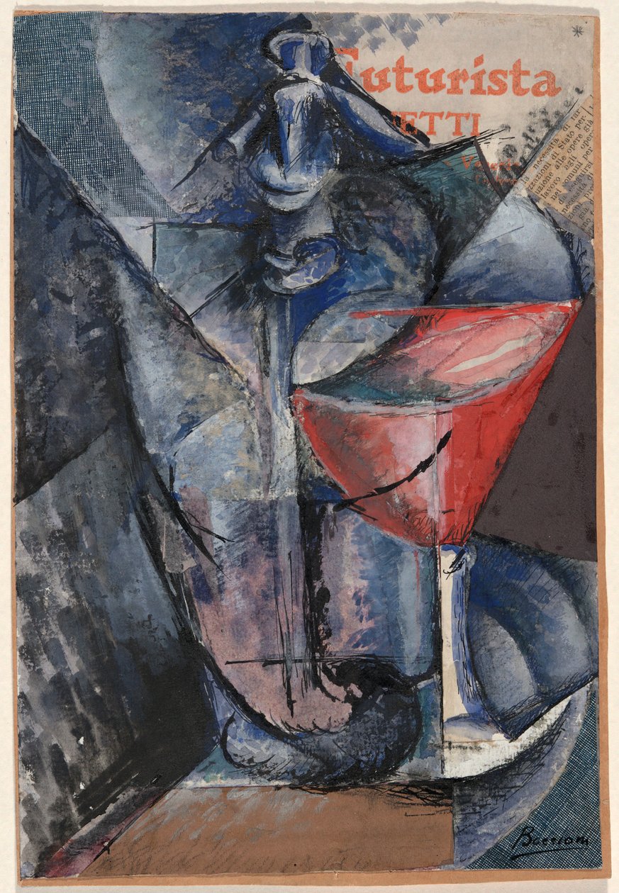 Still Life: Glass and Siphon by Umberto Boccioni