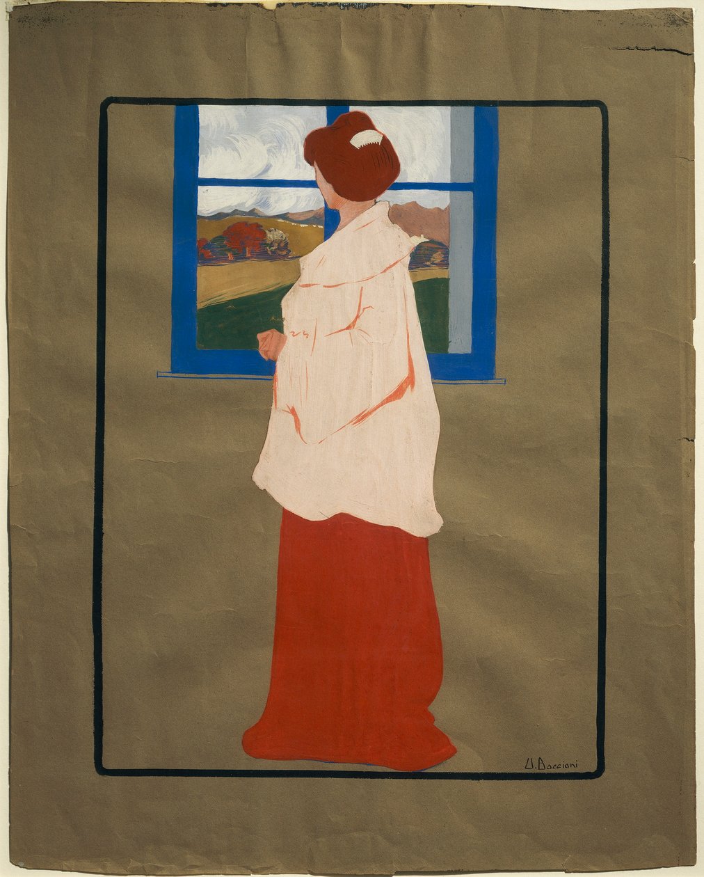 Woman at Window (Autumn), circa 1908, by Umberto Boccioni by Umberto Boccioni